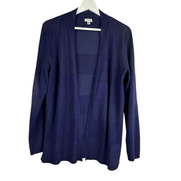 Spense Purple Cardigan size Large Textured Stripe - Picture 1 of 8